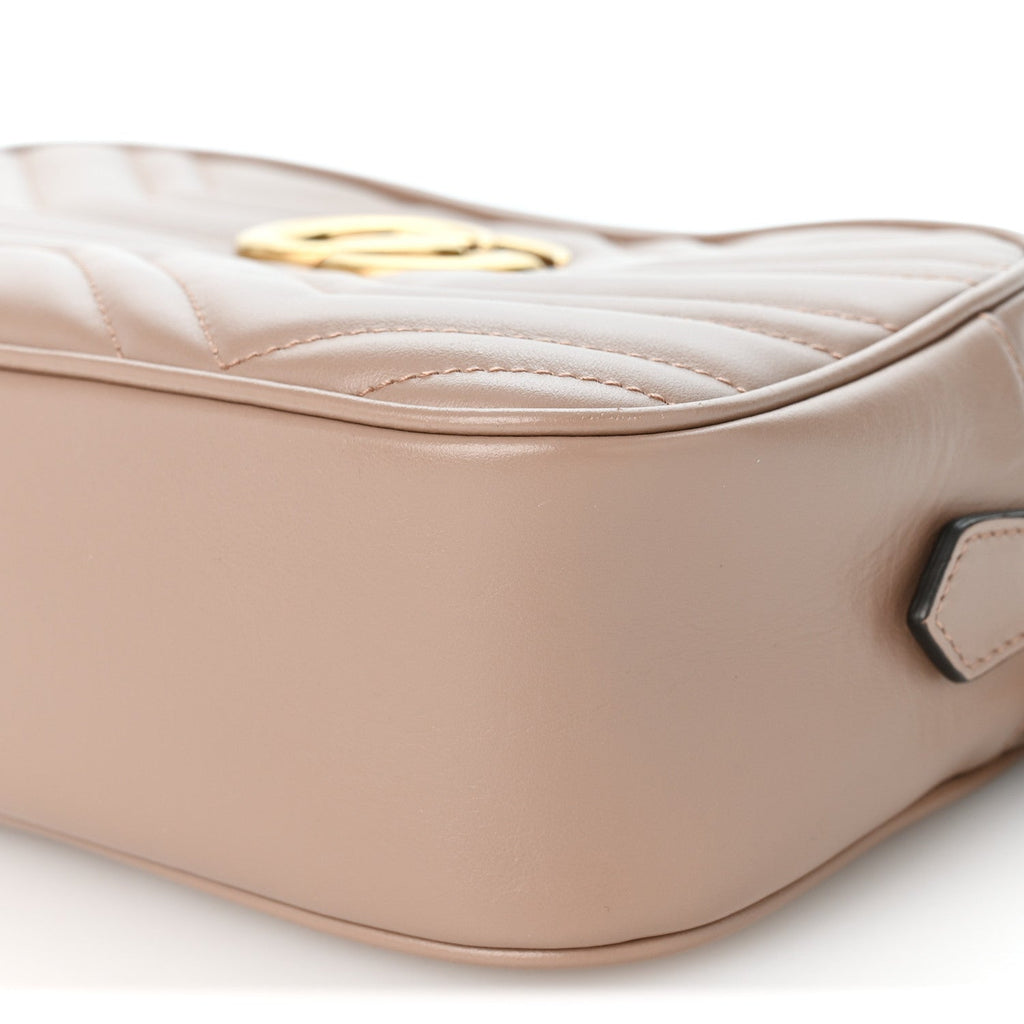 Calfskin Matelasse Small GG Marmont Chain Shoulder Bag Porcelain Rose