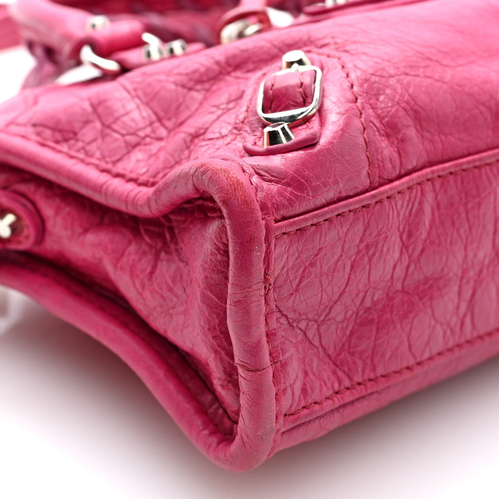 Agneau Arena Silver Hardware Nano Le City Fuchsia