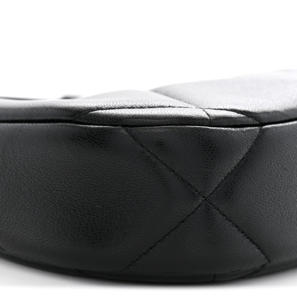 Lambskin Quilted Chanel 19 Hobo Clutch With Chain Black