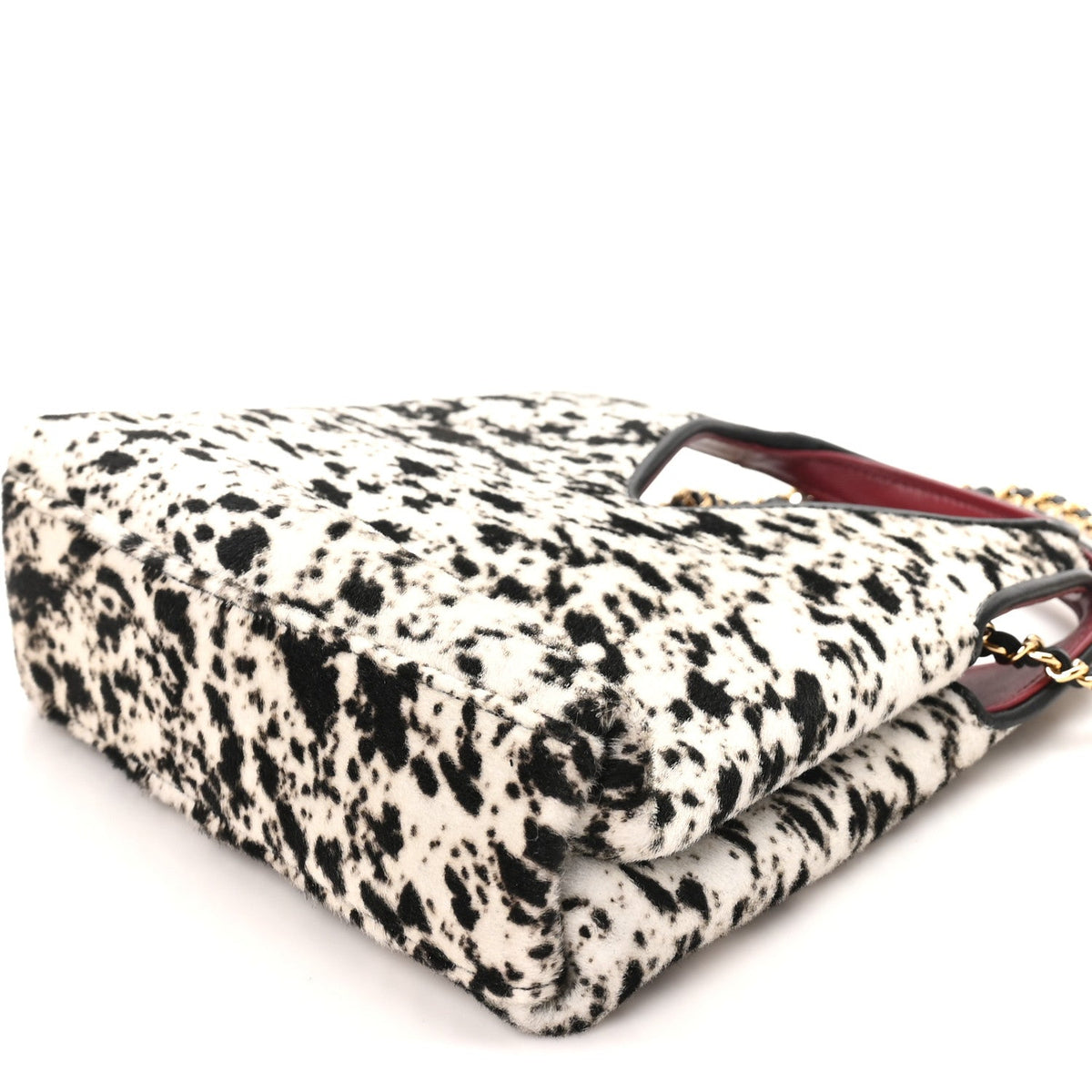 Pony Hair Printed Chic Lady Small Shopping Tote White Black