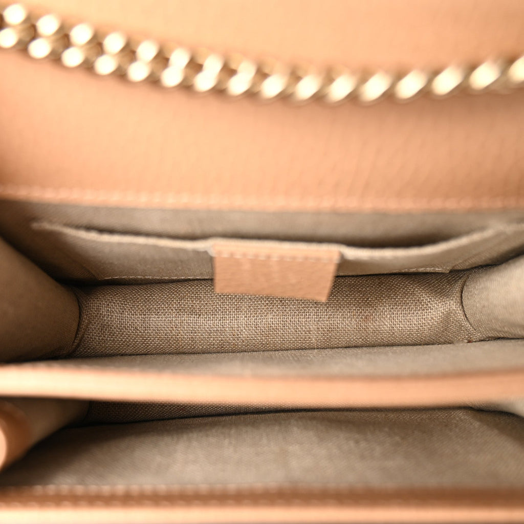 Dollar Calfskin Small Interlocking G Shoulder Bag Camelia