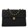 Caviar Jumbo Single Flap Black