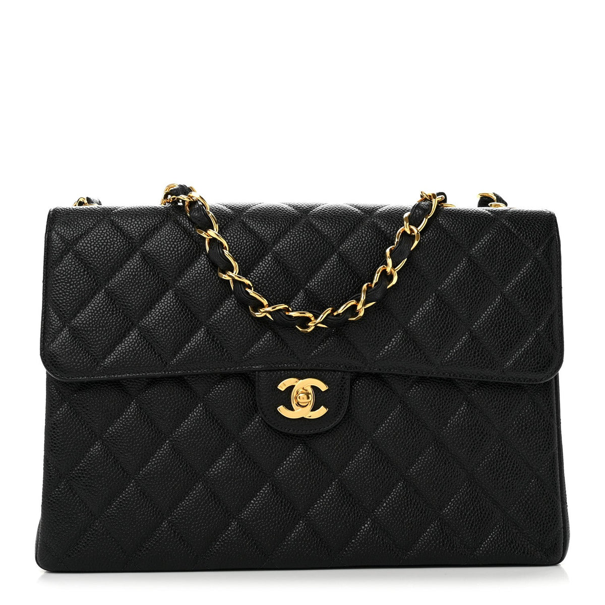 Caviar Jumbo Single Flap Black