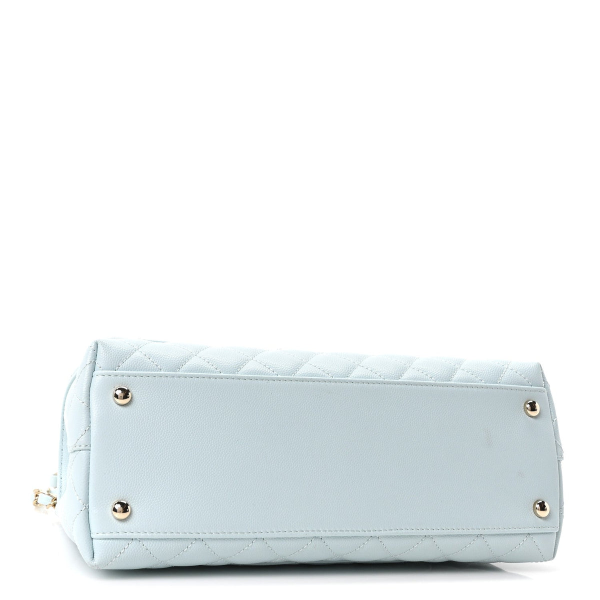 Caviar Quilted Small Coco Handle Flap Light Blue