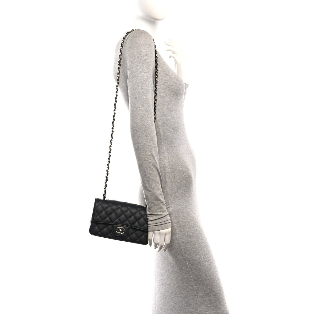 Caviar Quilted Mini Rectangular Flap Black