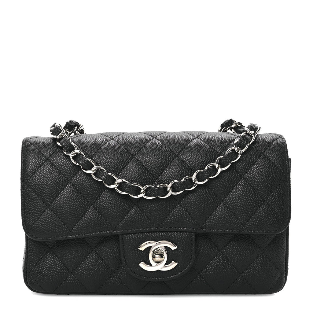 Caviar Quilted Mini Rectangular Flap Black