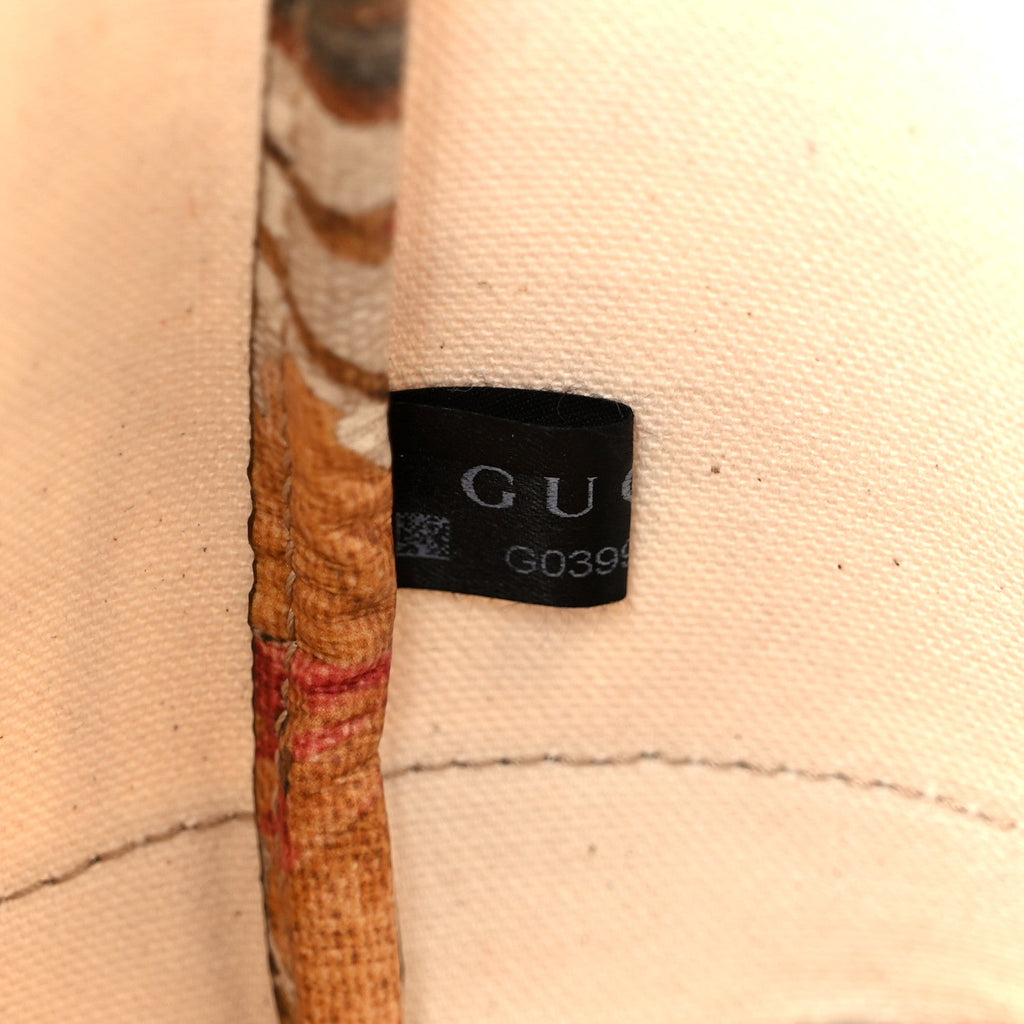 GG Supreme Monogram Water Flora Web Small Ophidia Tote Beige White Multicolor