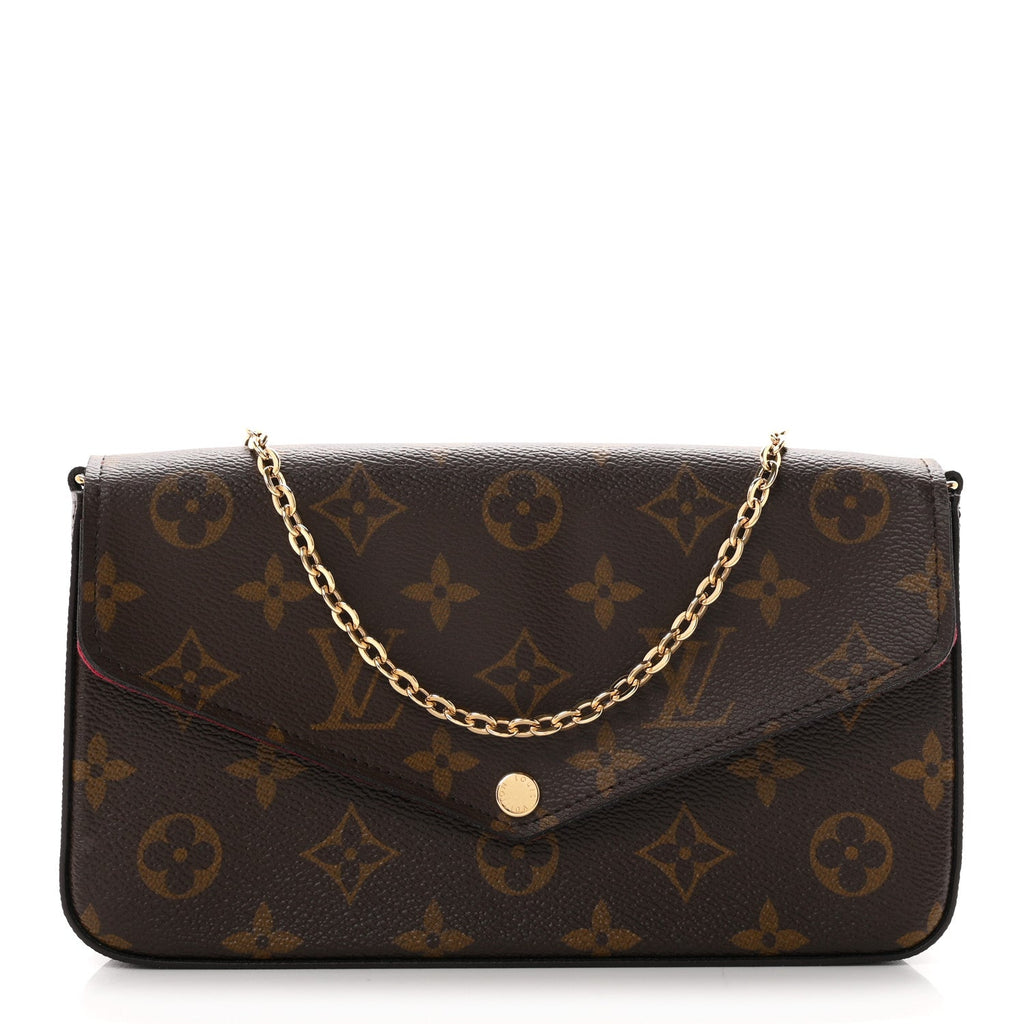 Monogram Pochette Felicie Chain Wallet Fuchsia