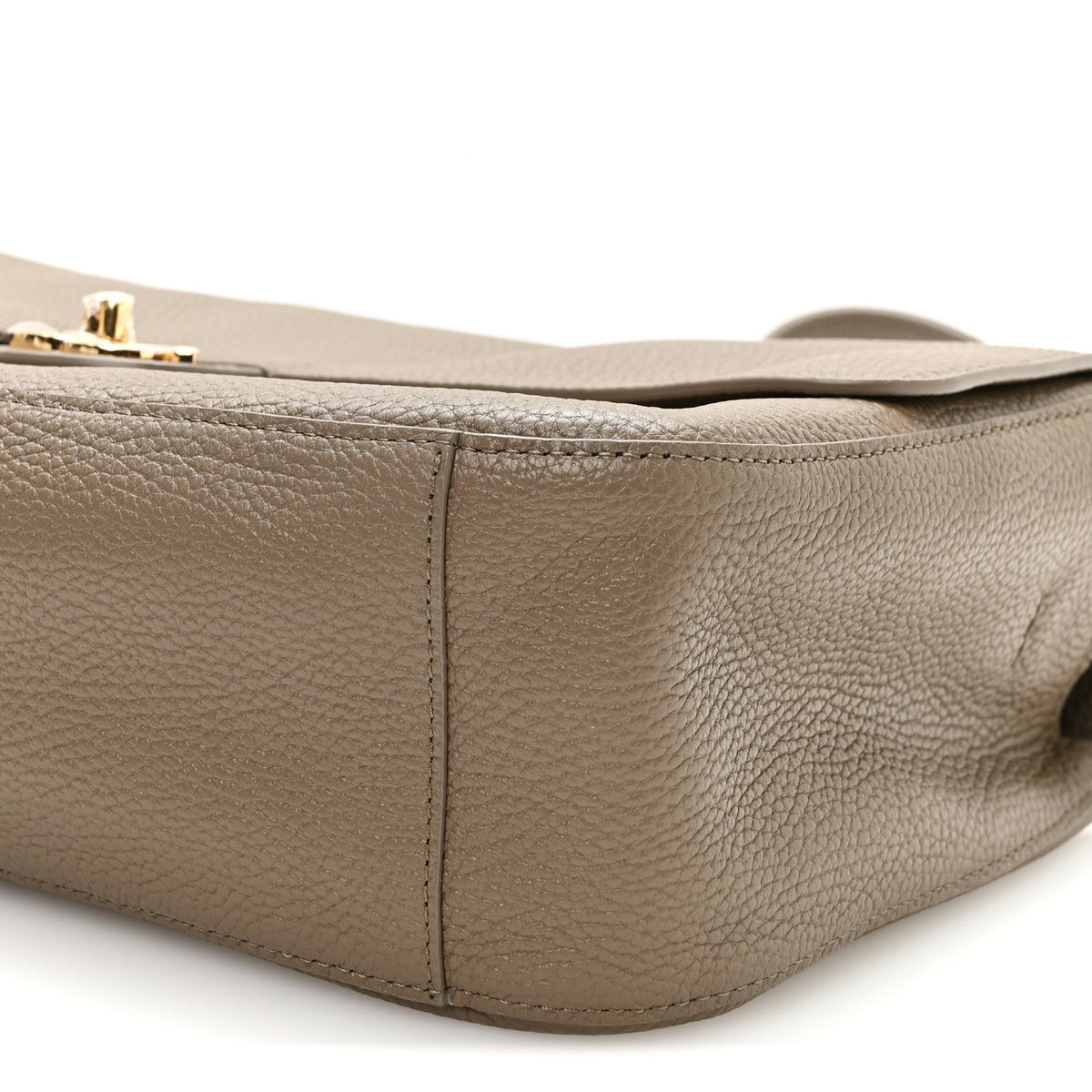 Grained Calfskin Small Souplissimo Maxi Flap Dark Khaki