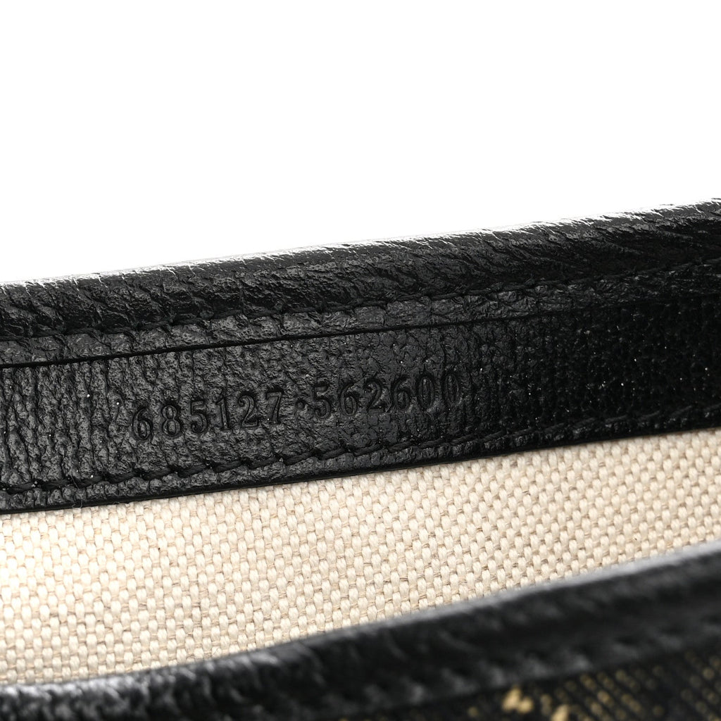 Jacquard Black Denim GG Monogram Textured Dollar Calfskin Mini Jackie 1961 Hobo Black Ivory