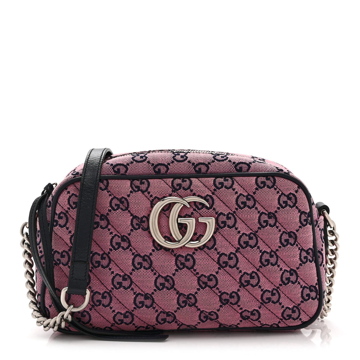 Monogram Multicolor Matelasse Diagonal Small GG Marmont Chain Shoulder Bag Pink Blue
