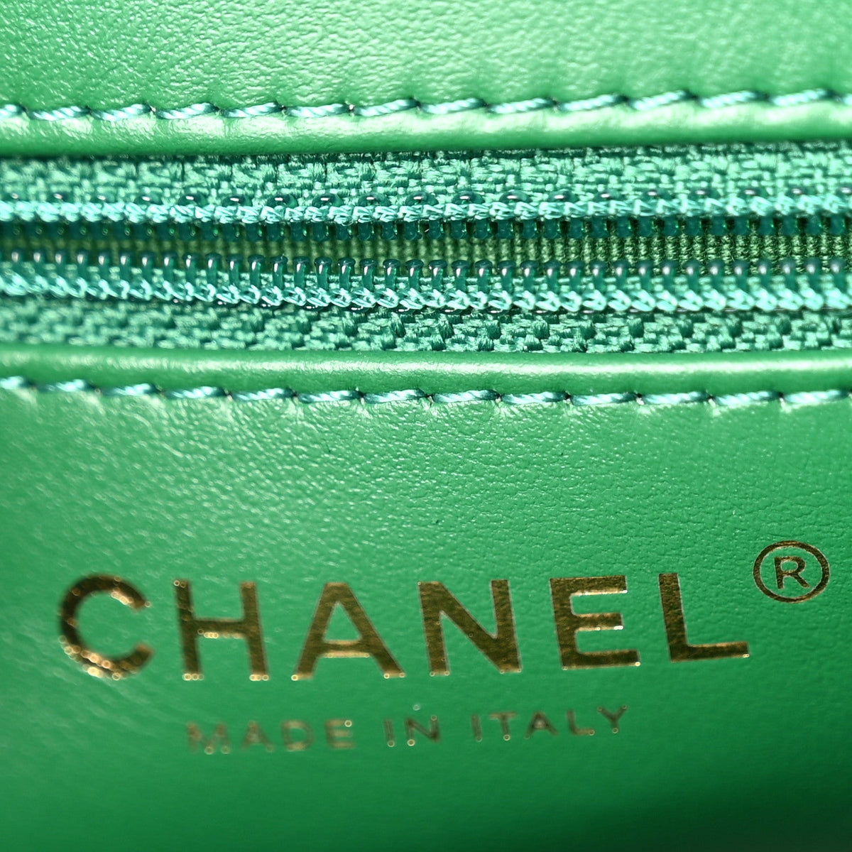 Shiny Aged Calfskin Quilted Nano Kelly Shopper Green
