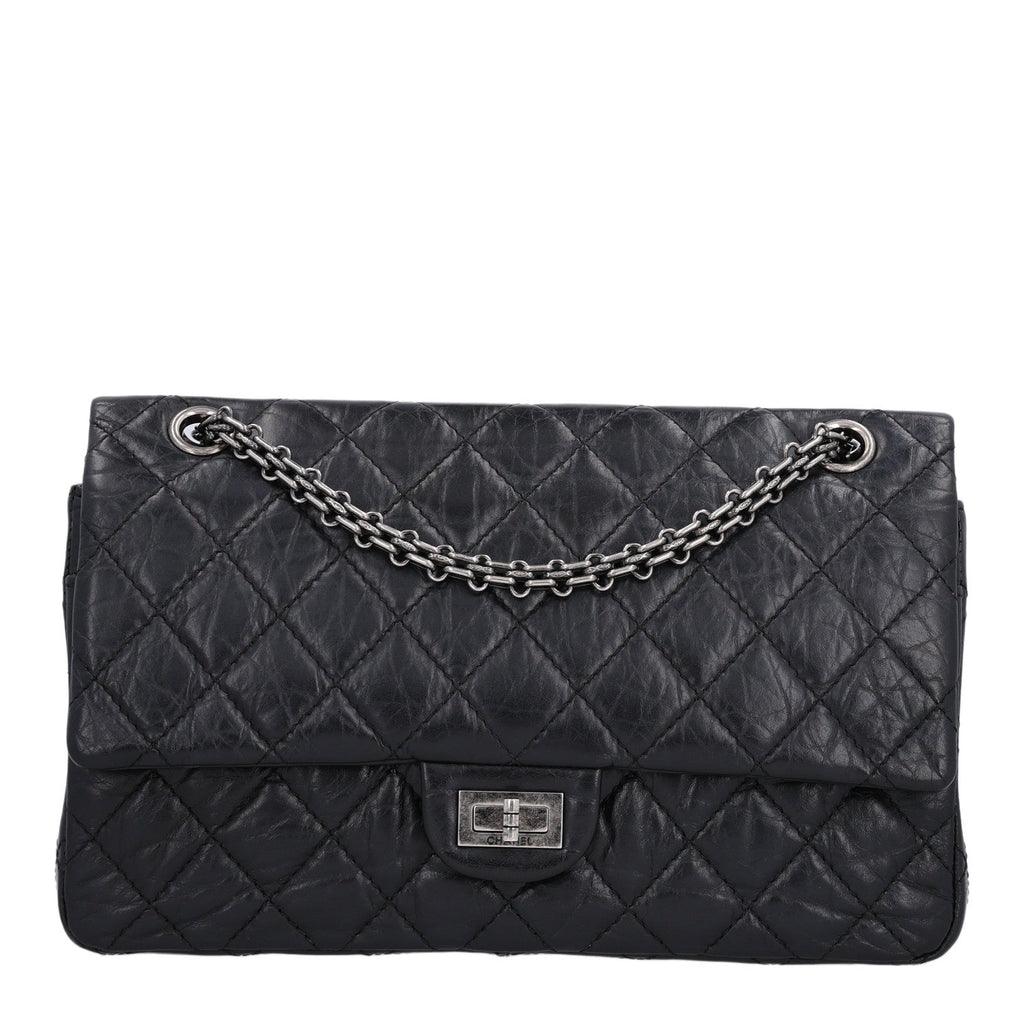 Aged Calfskin Quilted 2.55 Reissue 226 Flap Black