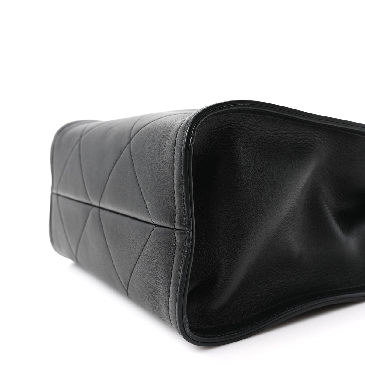 Calfskin Stitched Small Shopping Bag Black