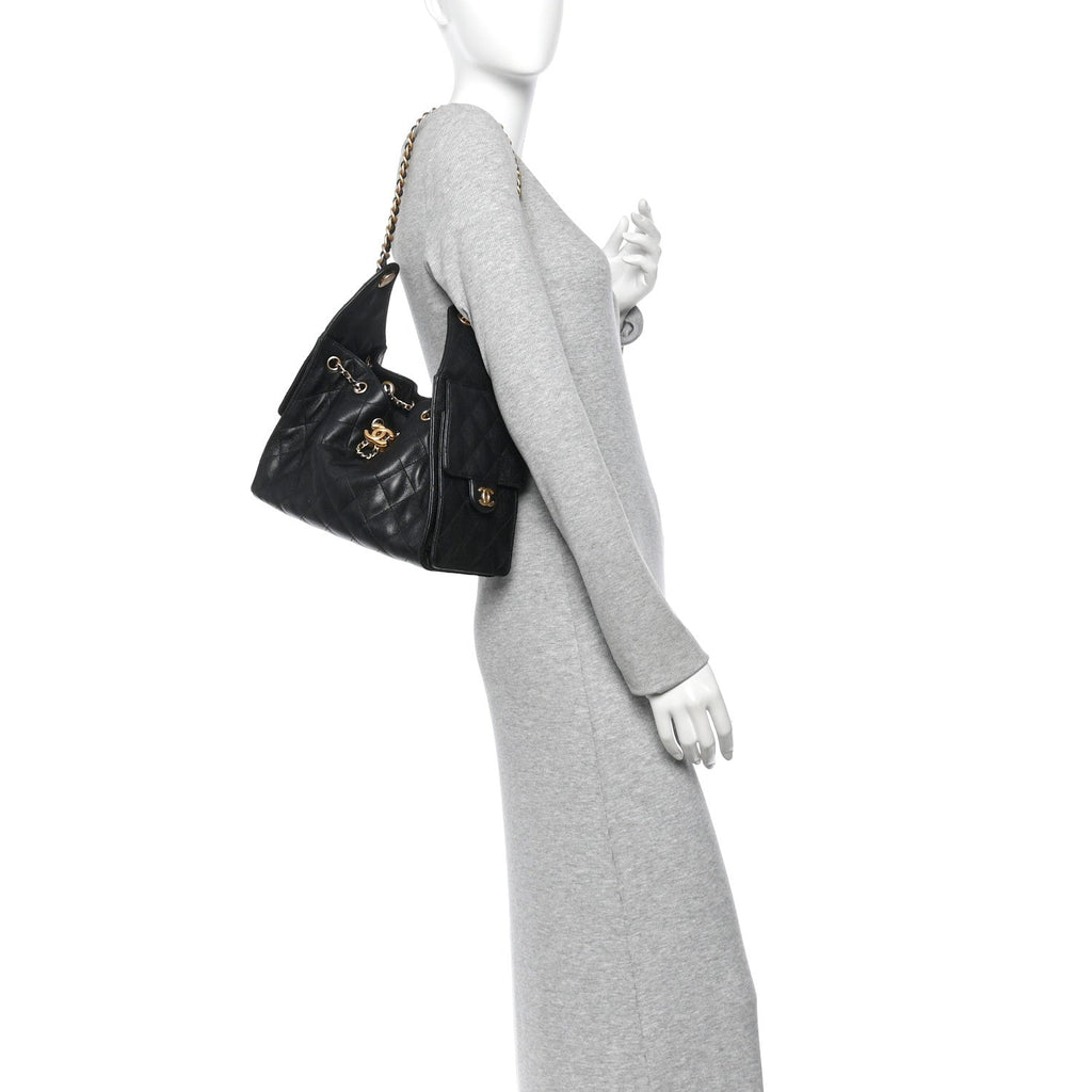 Caviar Quilted Small Chanel 25 Handbag Black