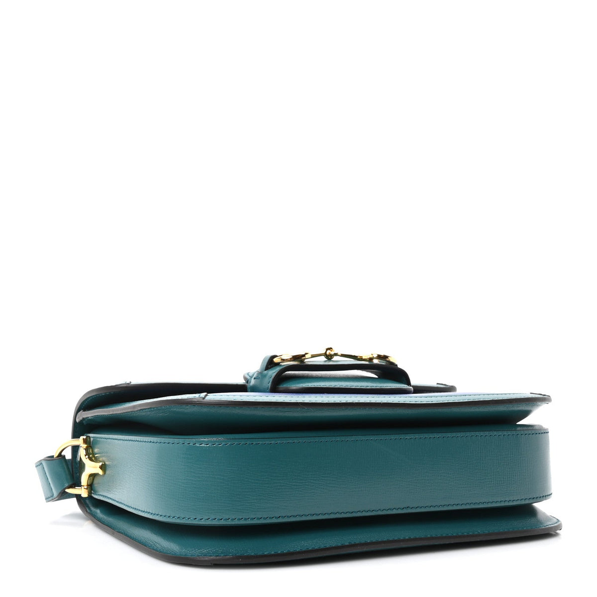 Azalea Calfskin Horsebit 1955 Shoulder Bag Imperial Blue Pavone