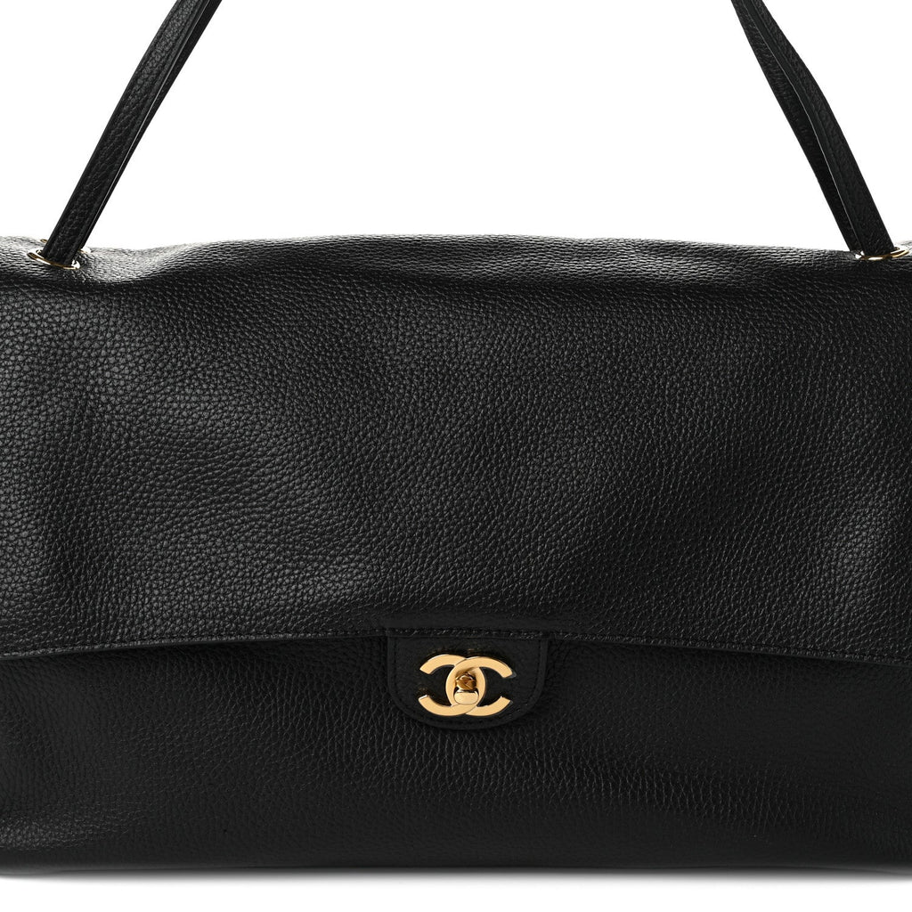 Grained Calfskin Souplissimo Maxi Flap Black