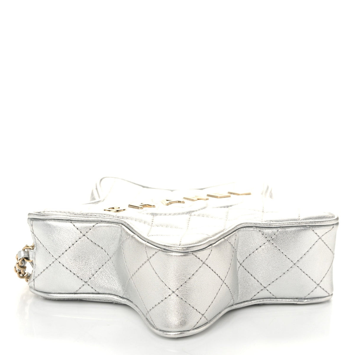 Metallic Lambskin Walk Of Fame Bag Silver