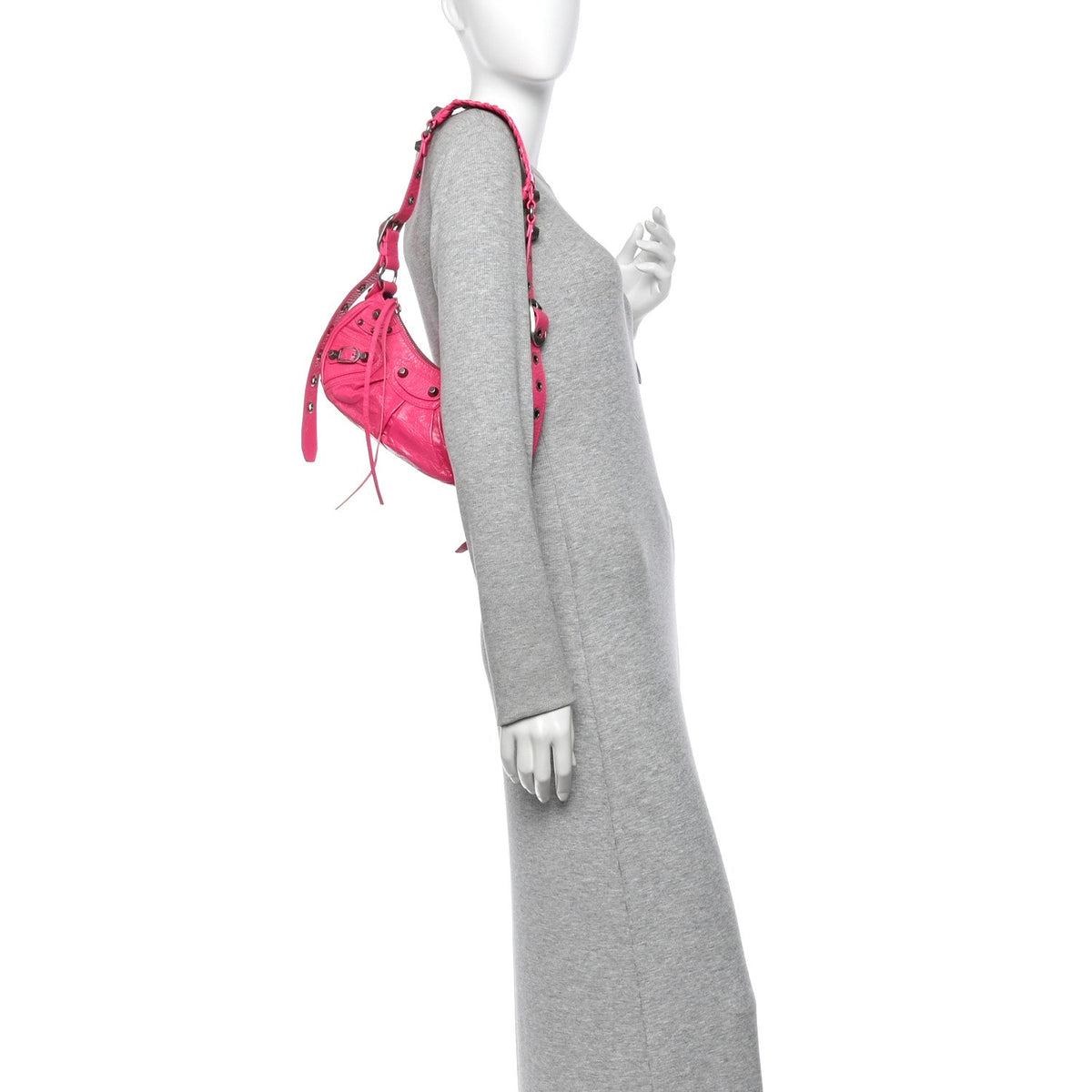 Agneau Arena Le Cagole Shoulder Bag XS Violet Fuxia