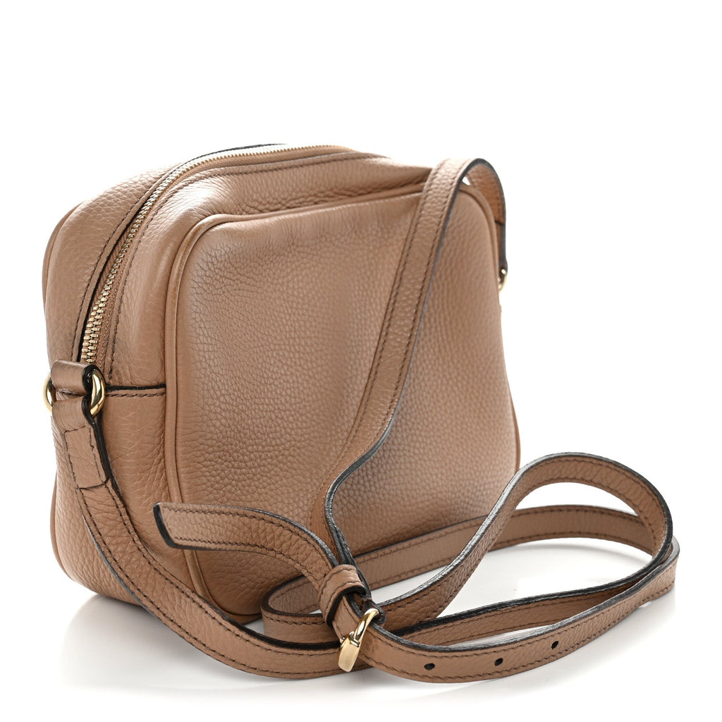 Pebbled Calfskin Small Soho Disco Bag Rose Beige