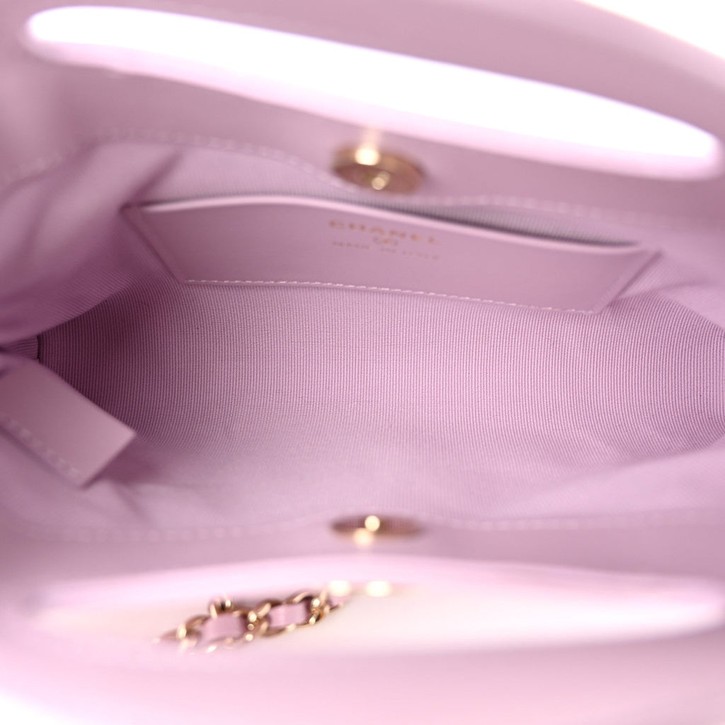 Shiny Lambskin Quilted Nano 31 Shopping Bag Lilac