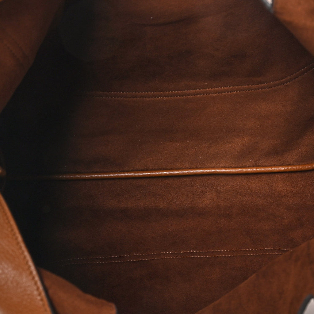 Grained Calfskin Softbit Maxi Shoulder Bag Brown