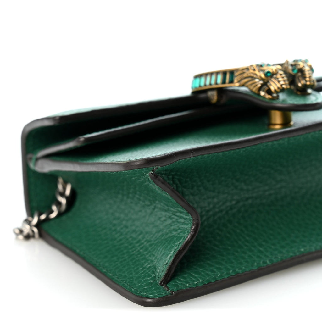 Dollar Calfskin Crystal Mini Dionysus Top Handle Bag Emerald