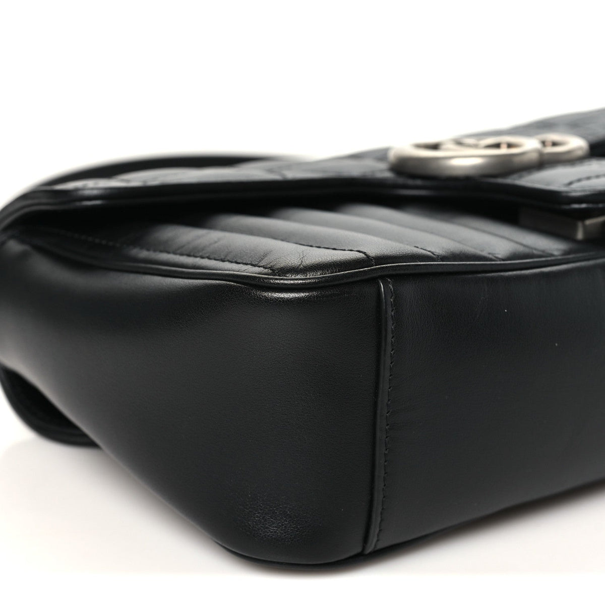 Calfskin Matelasse Aria Small GG Marmont Shoulder Bag Black