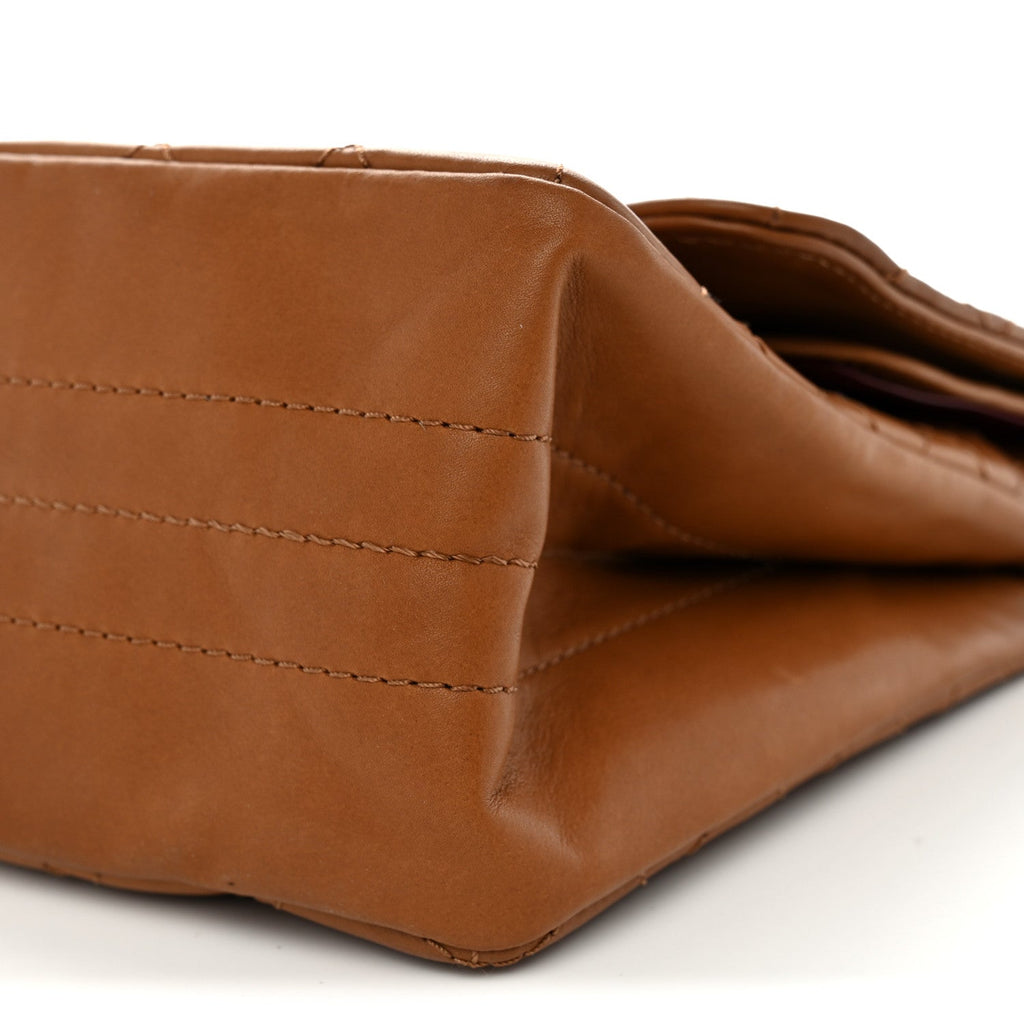 Patinated Calfskin Reissue 2.55 Maxi Flap Camel