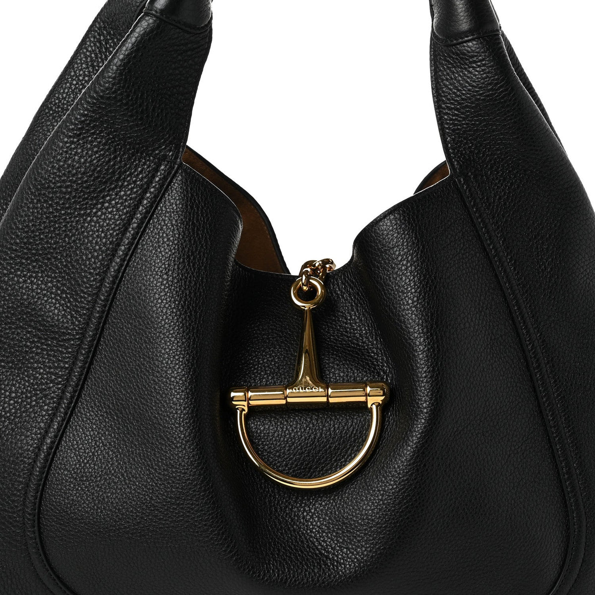 Grained Calfskin Softbit Maxi Shoulder Bag Black