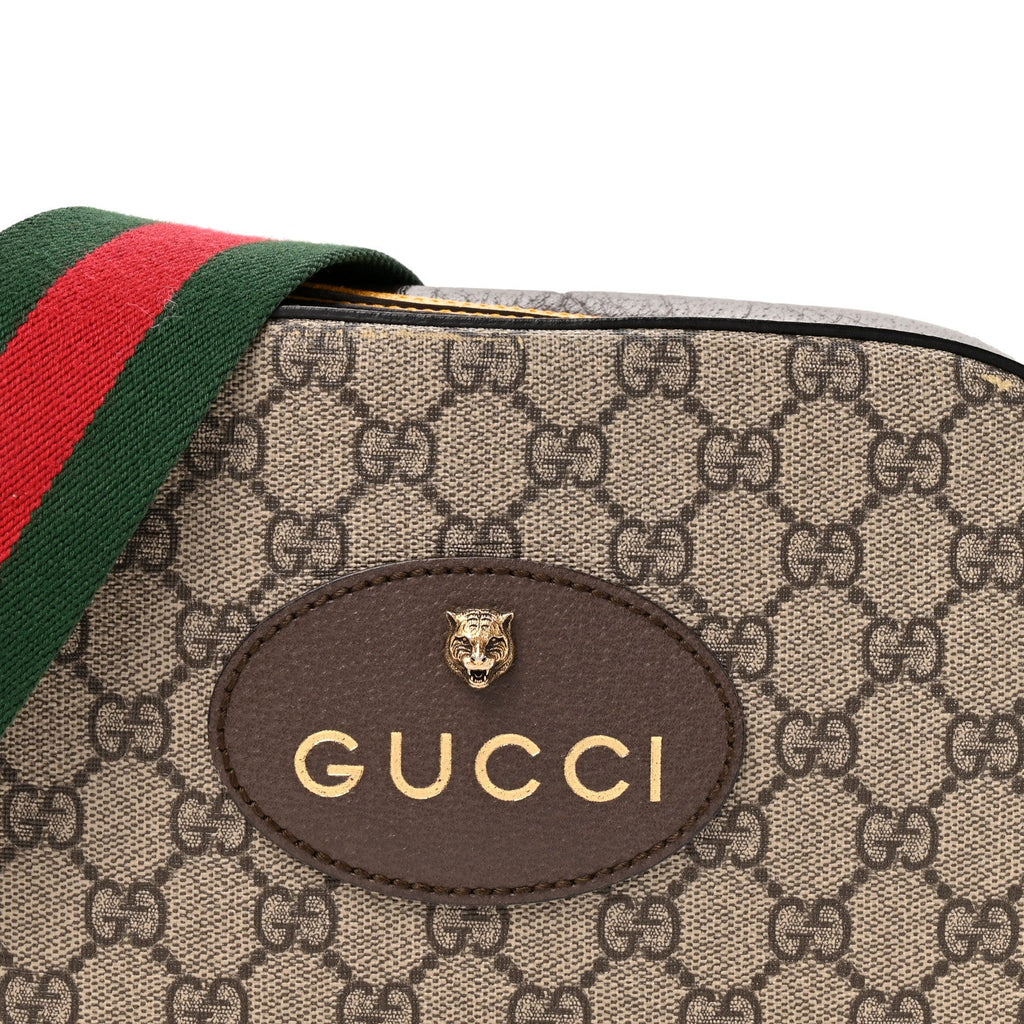 GG Supreme Monogram Web Neo Vintage Shoulder Bag Beige New Acero Crop