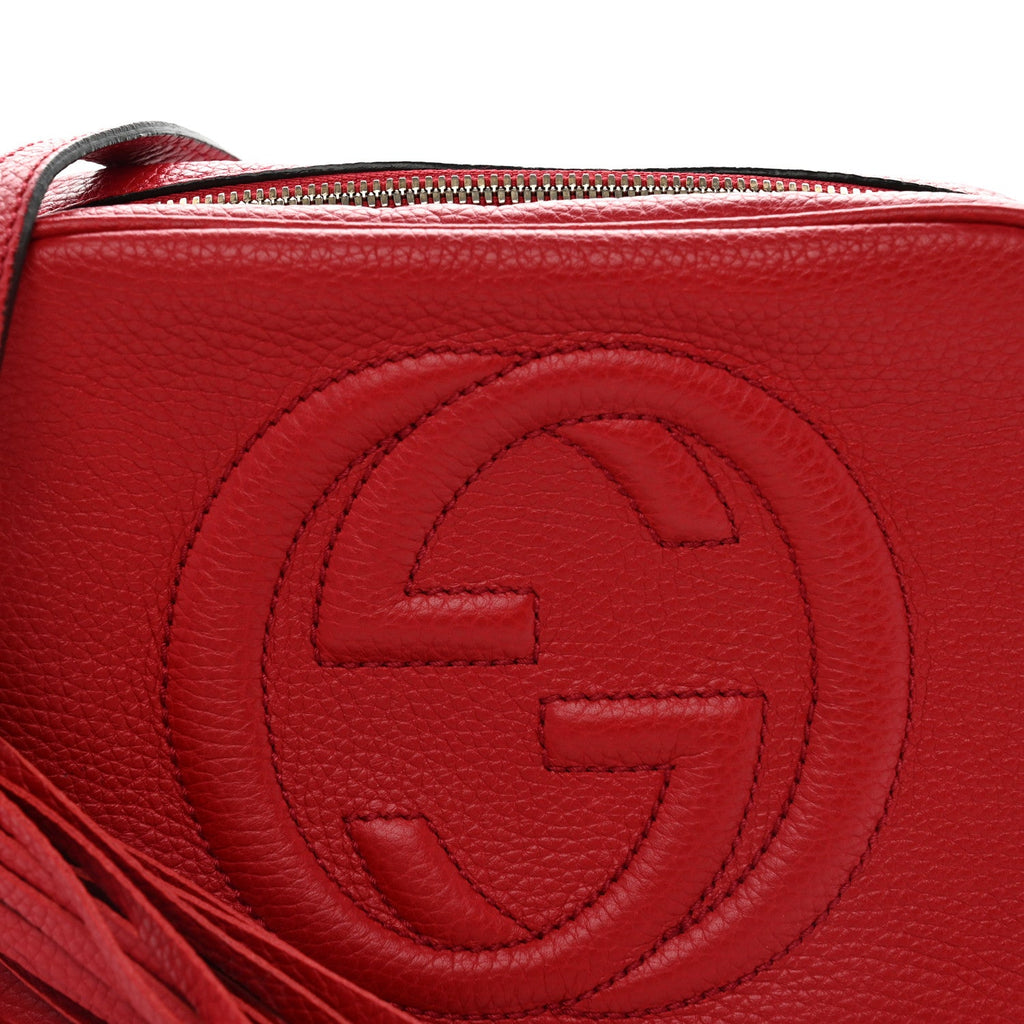 Pebbled Calfskin Small Soho Disco Bag Vibrant Red