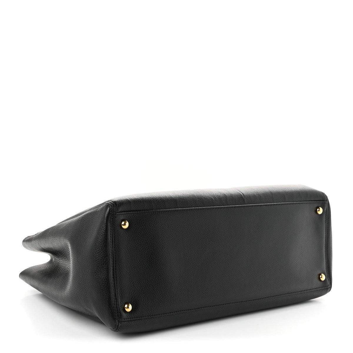 Calfskin Cerf Executive Shopper Tote Black