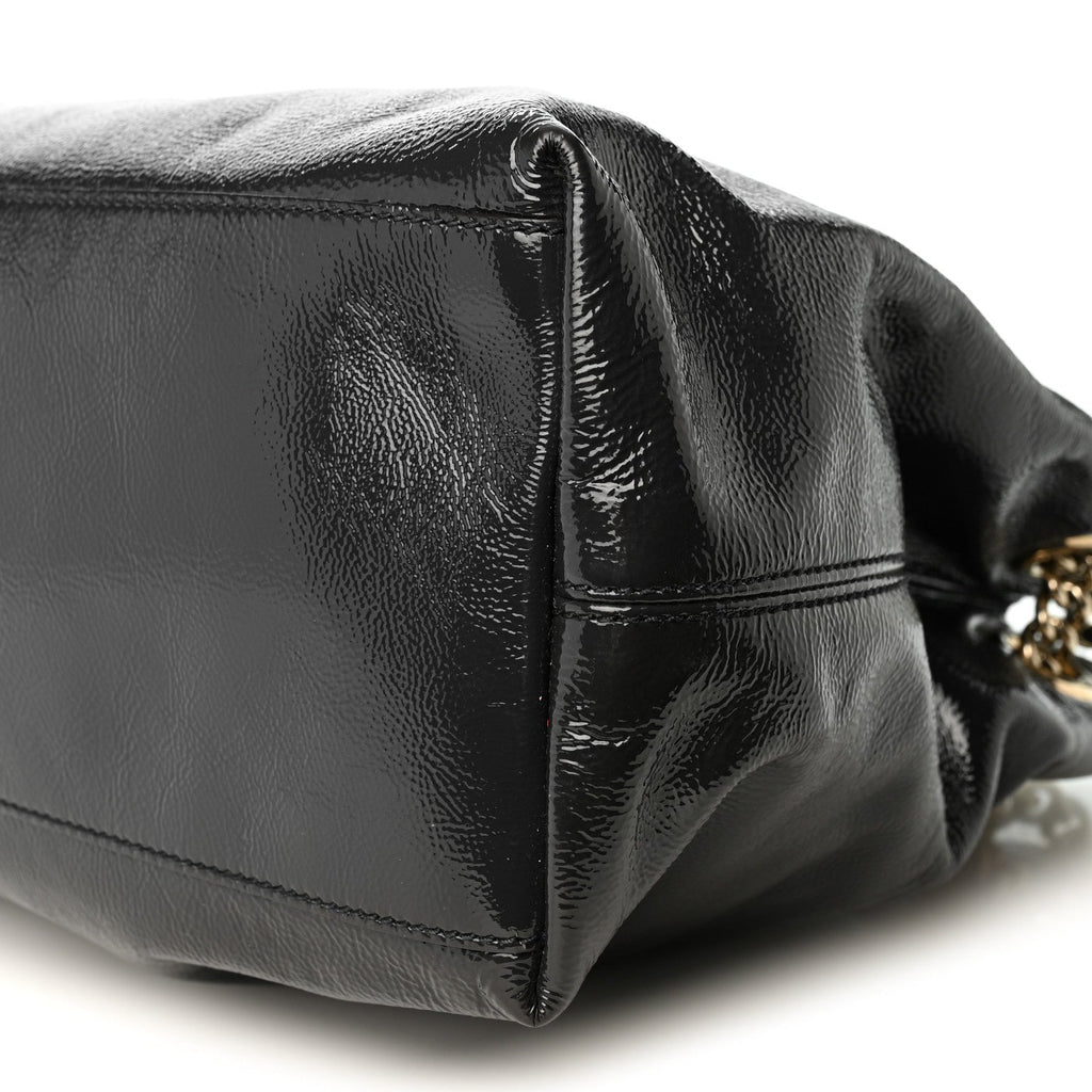 Vernice Naplack  Medium Soho Chain Shoulder Bag Uniform Blue