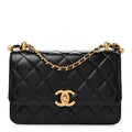 Calfskin Quilted Perfect Fit Flap Black