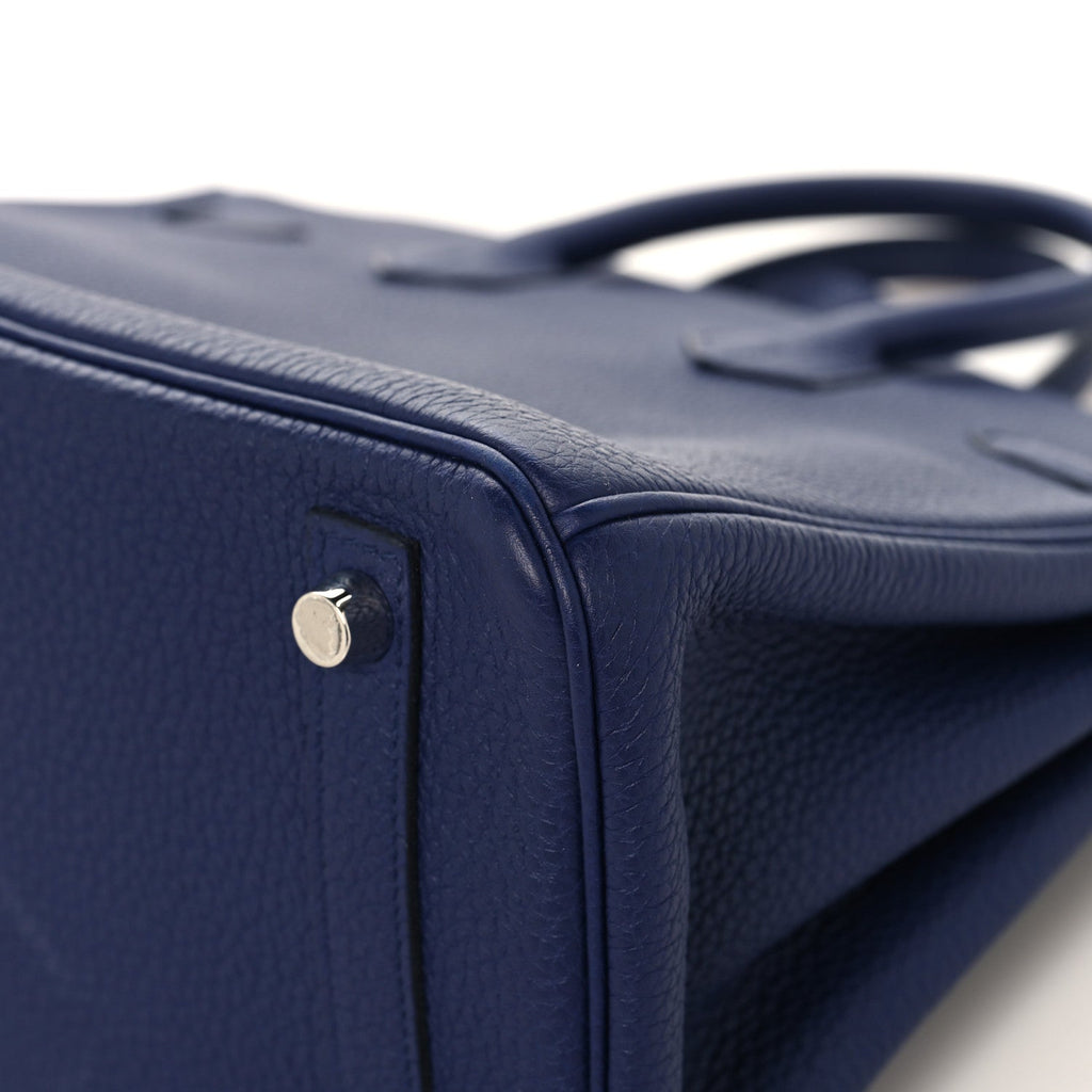 Togo Swift Officier Birkin 25 Bleu Encre Bordeaux