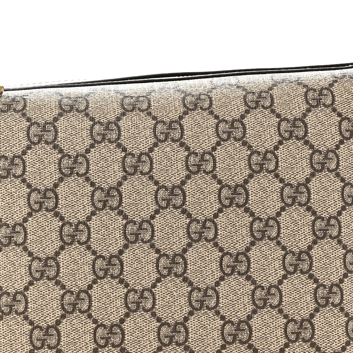 GG Supreme Monogram Textured Calfskin Web Super Mini Ophidia Shoulder Bag Beige Ebony New Acero