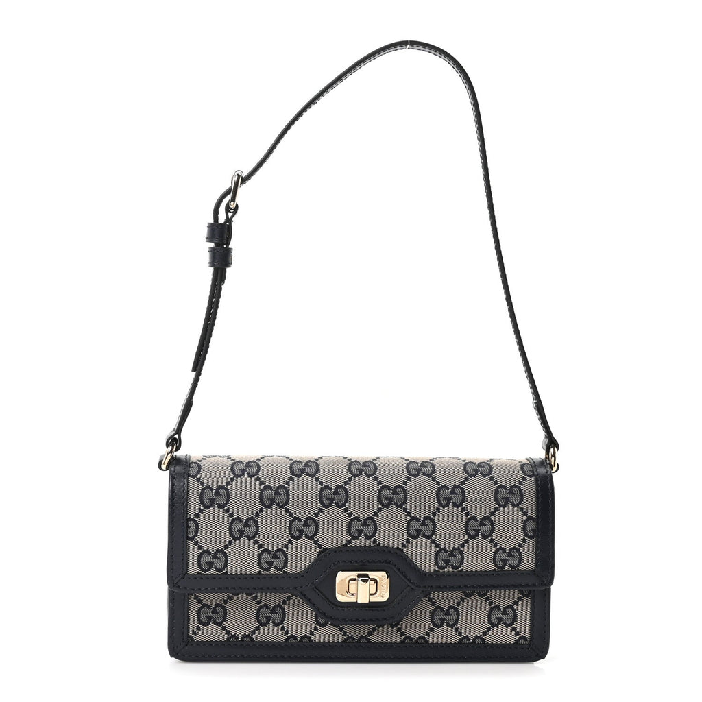 GG Monogram Mini Luce Shoulder Bag Beige Blue