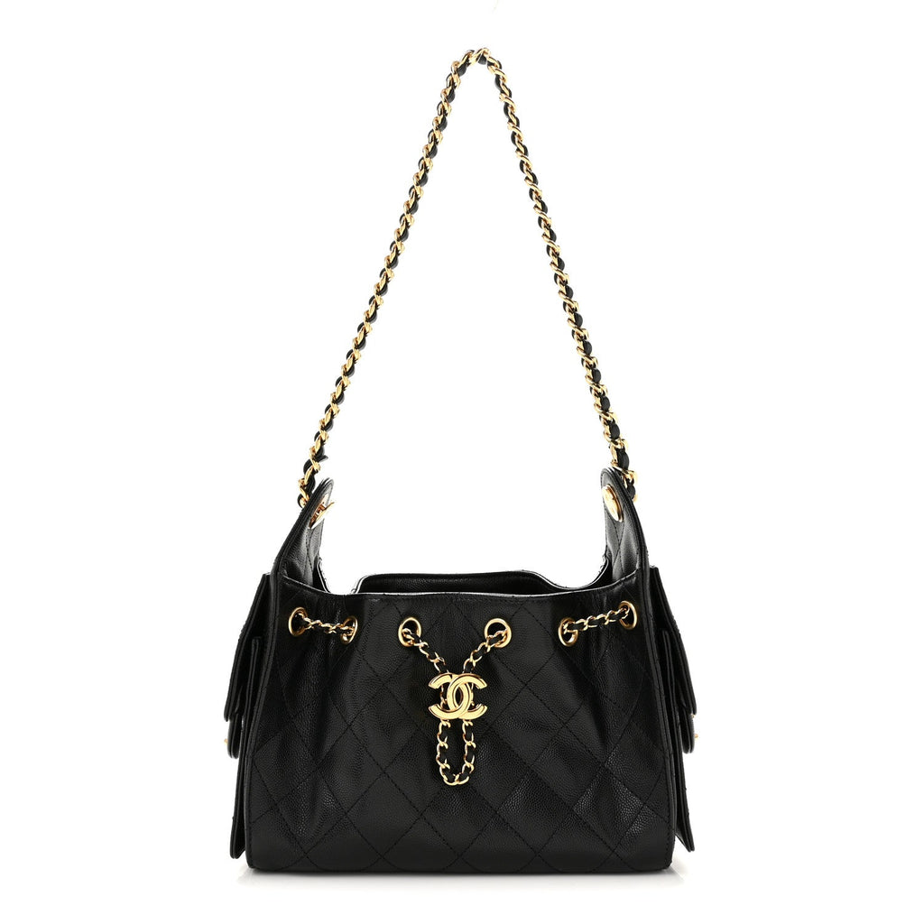Caviar Quilted Mini Chanel 25 Handbag Black