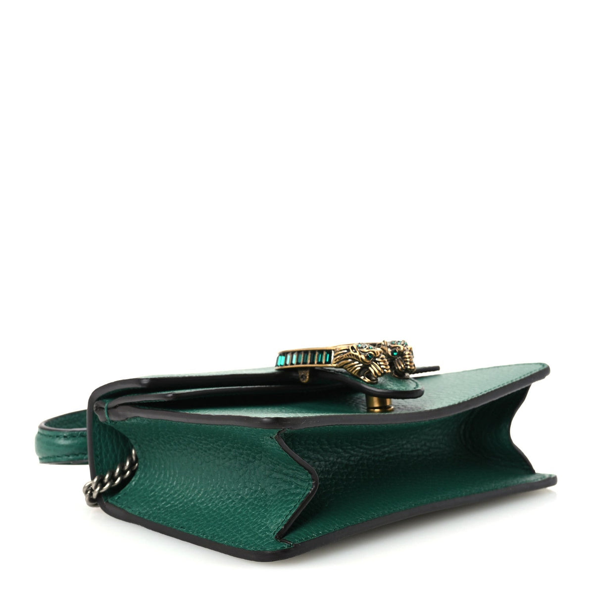 Dollar Calfskin Crystal Mini Dionysus Top Handle Bag Emerald