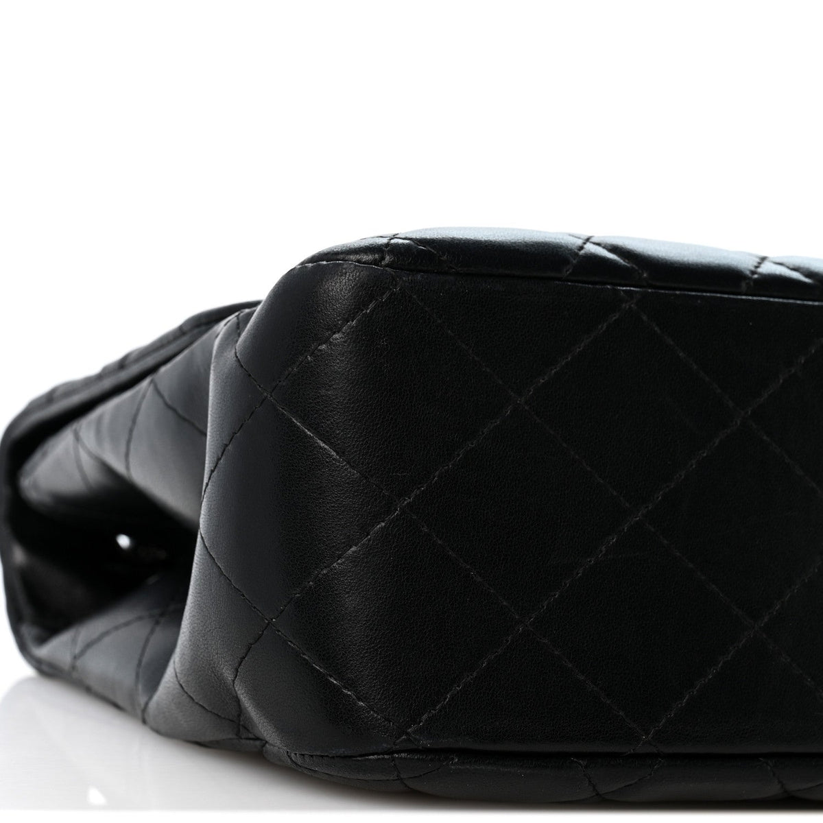Lambskin Quilted Jumbo Single Flap Black