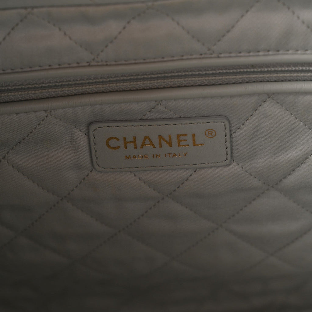 Shiny Calfskin Quilted Small Chanel 22 Light Blue
