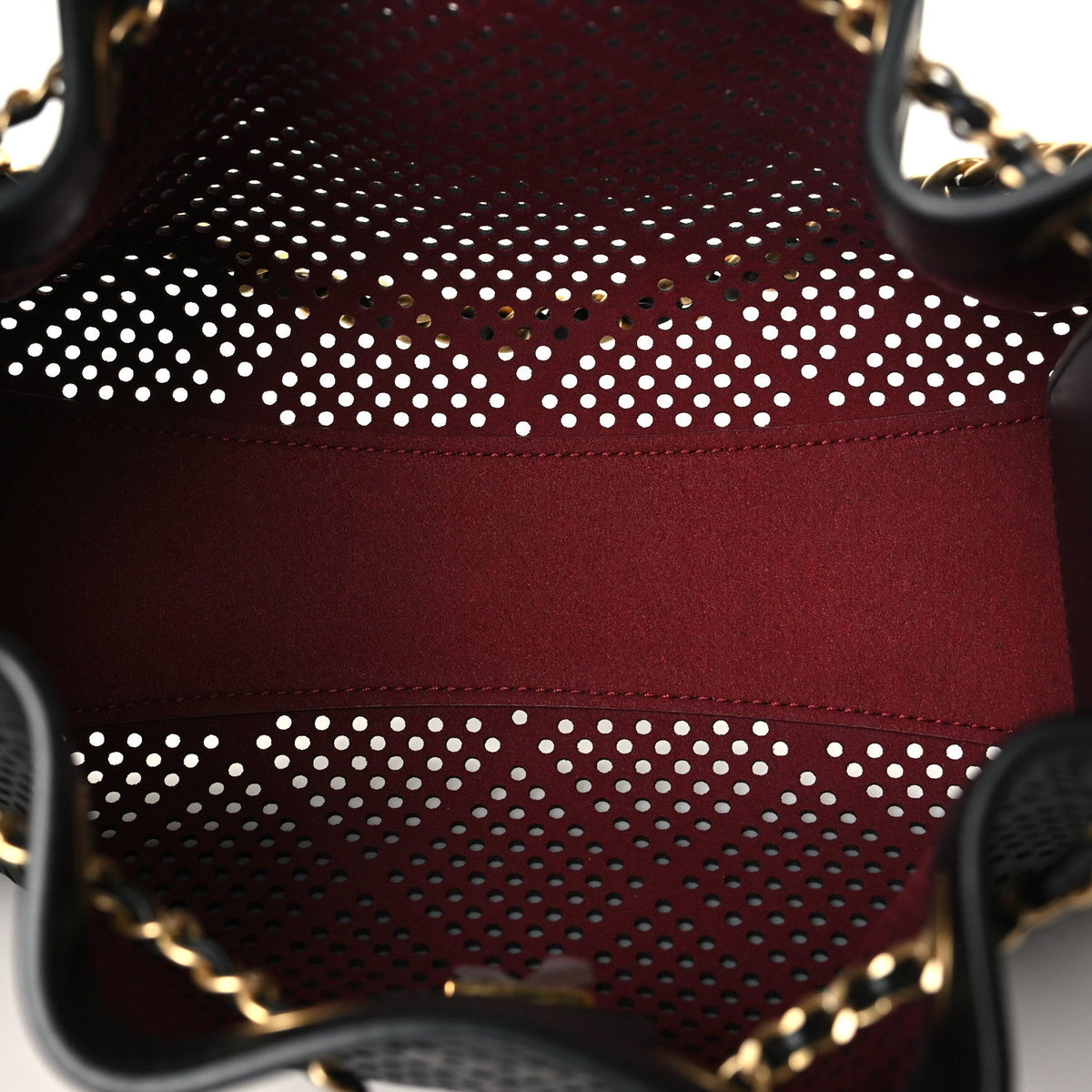 Perforated Calfskin Mini Chanel 25 Handbag Black