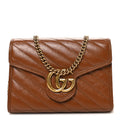 Azalea Calfskin Matelasse Diagonal GG Marmont Chain Wallet Cuir