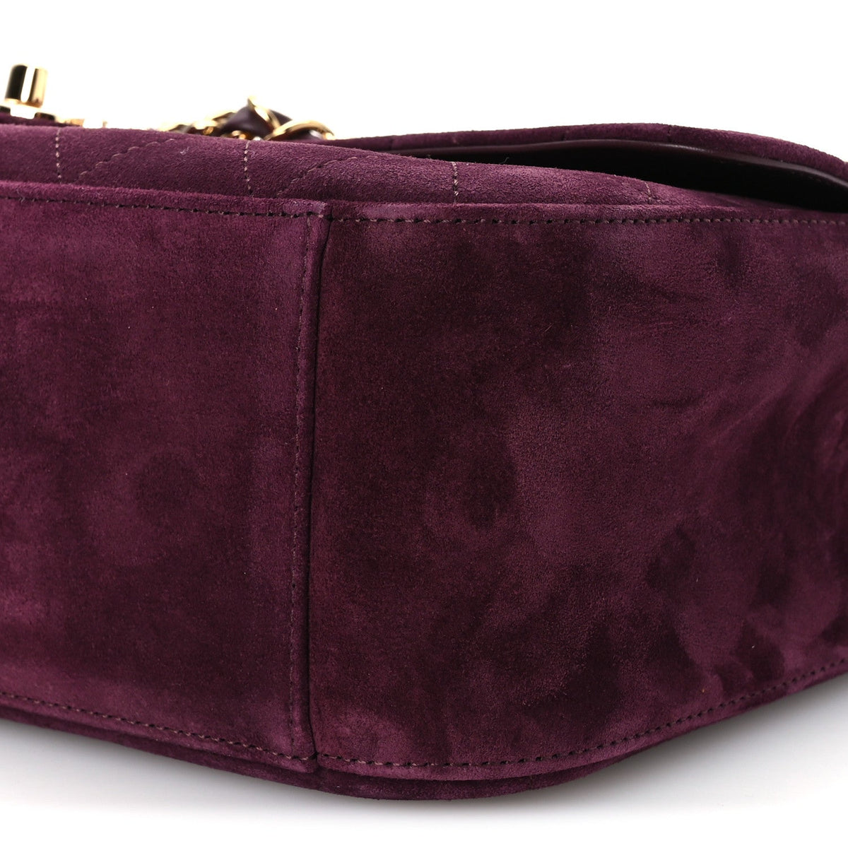 Suede Calfskin Small Souplissimo Maxi Flap Burgundy