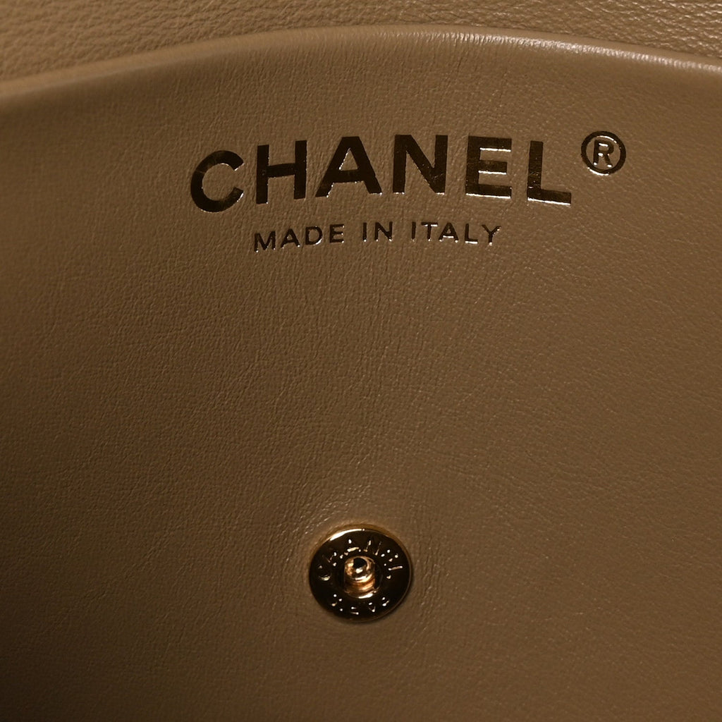 Suede Calfskin Mini Souplissimo Flap Dark Beige