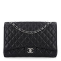 Caviar Quilted Maxi Double Flap Black