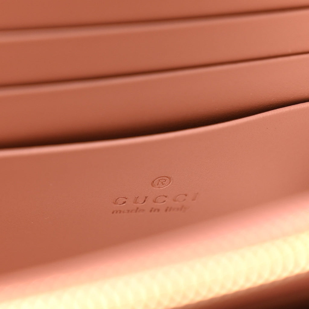 Calfskin GG Debossed Chain Wallet Pink