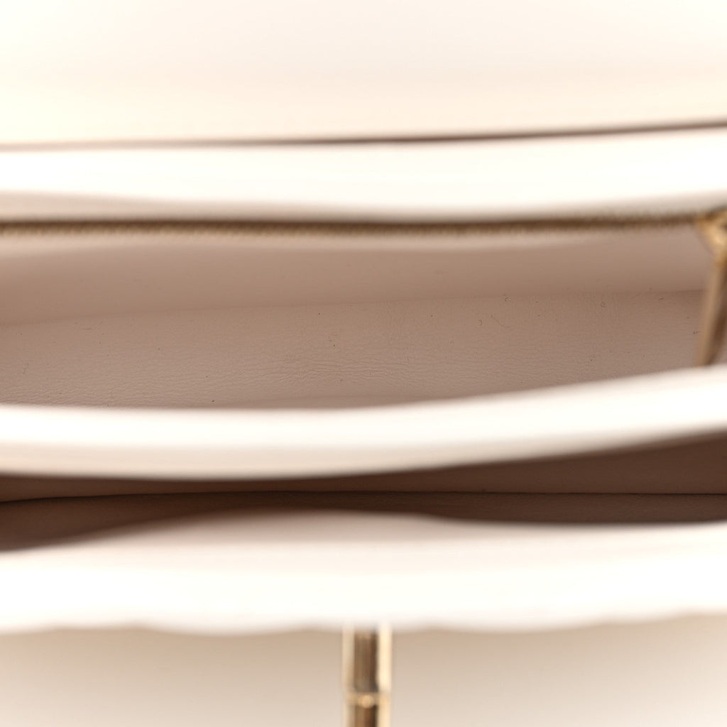 Lambskin Lacquered Quilted Small Trendy CC Dual Handle Flap Bag White
