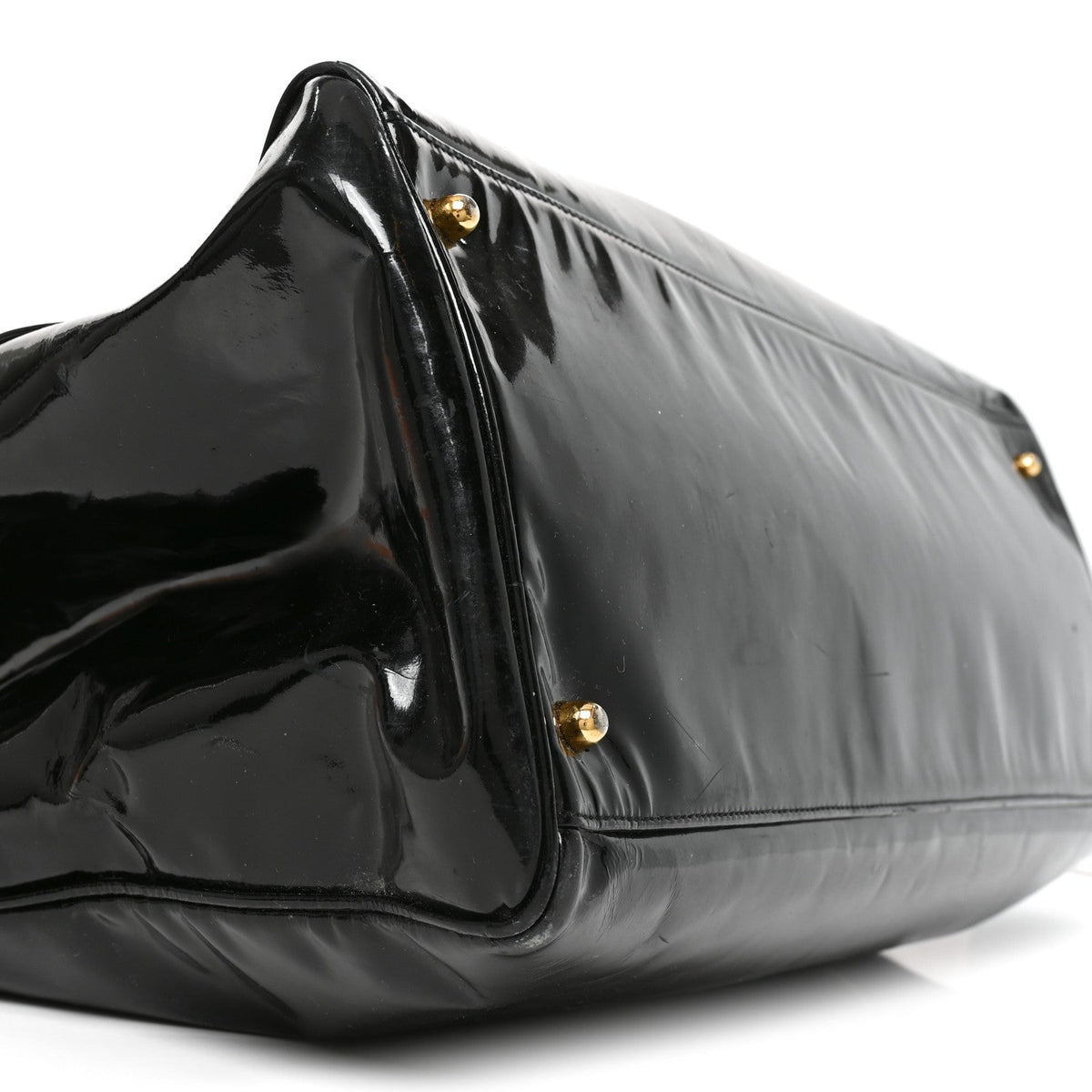 Patent Calfskin XL Weekender Bag Black